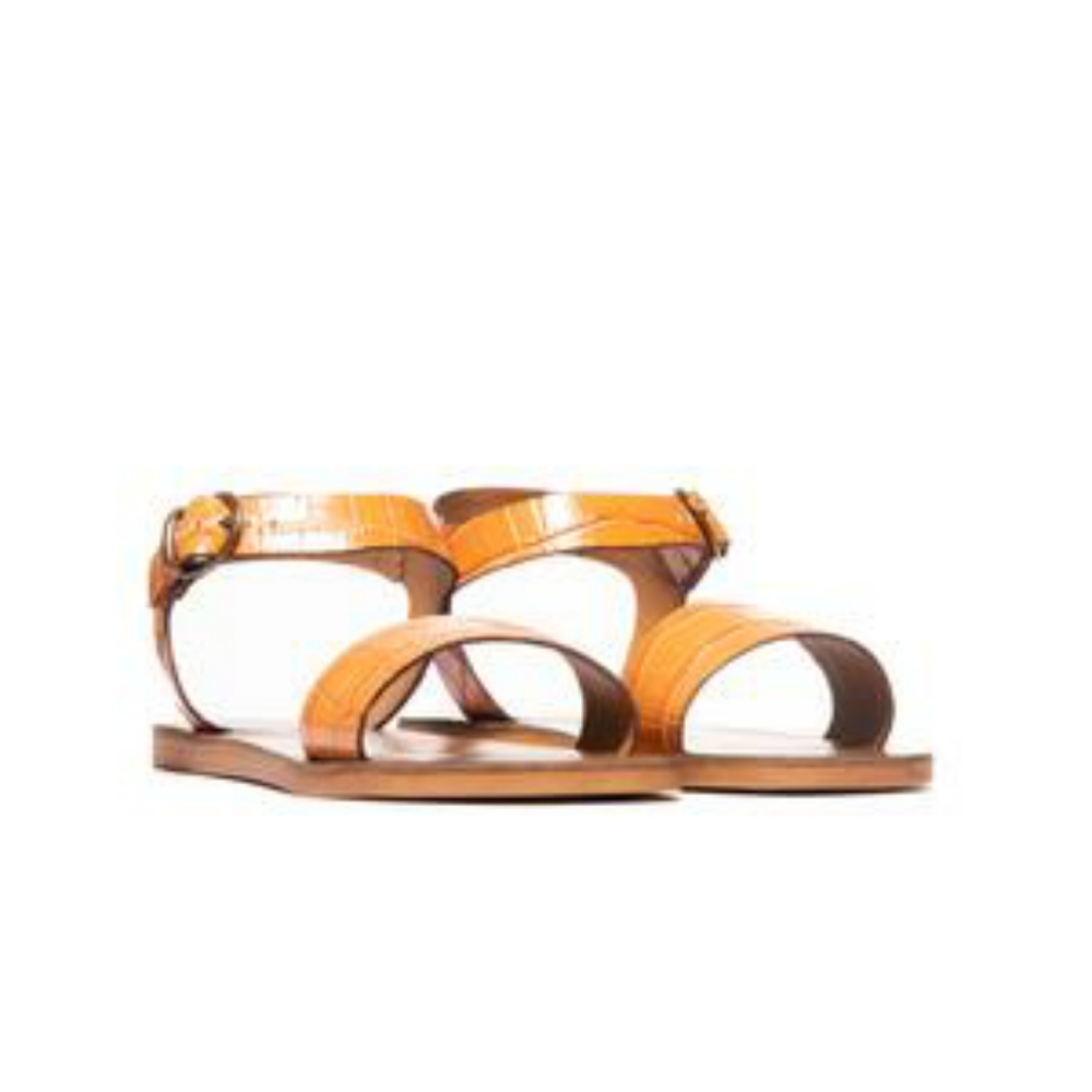 🤎NIB GENUINE LEATHER Tan croco sandal